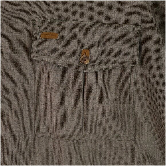 ORVIS Long Sleeve Flannel Shirt Mens Large Brown Wool Cashmere Blend Vintage - Picture 4 of 7